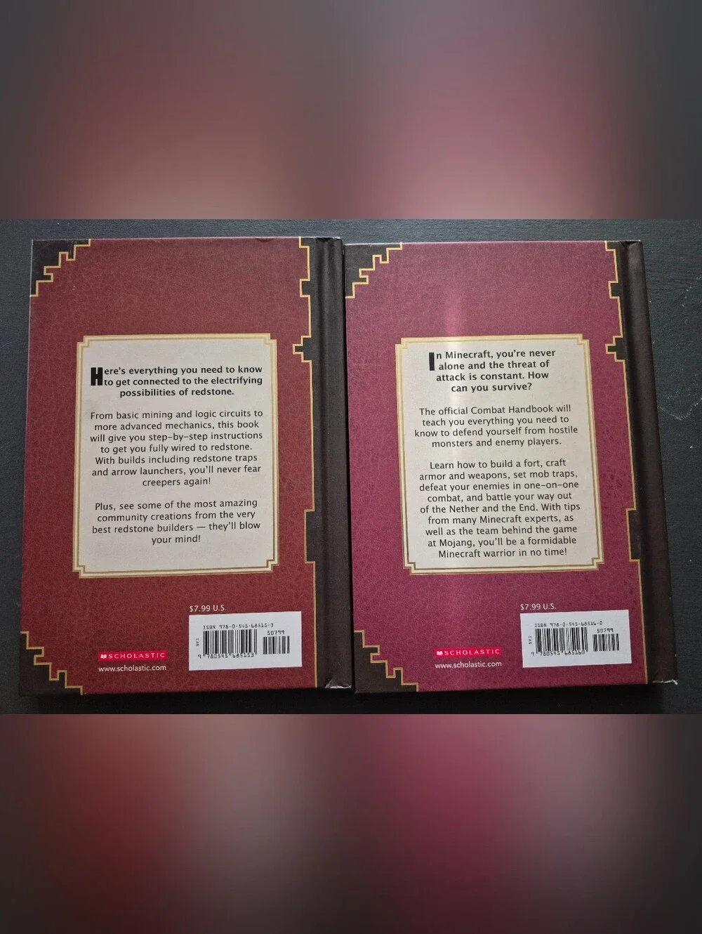 Minecraft Redstone & Combat Handbook Set - - Red/Burgundy